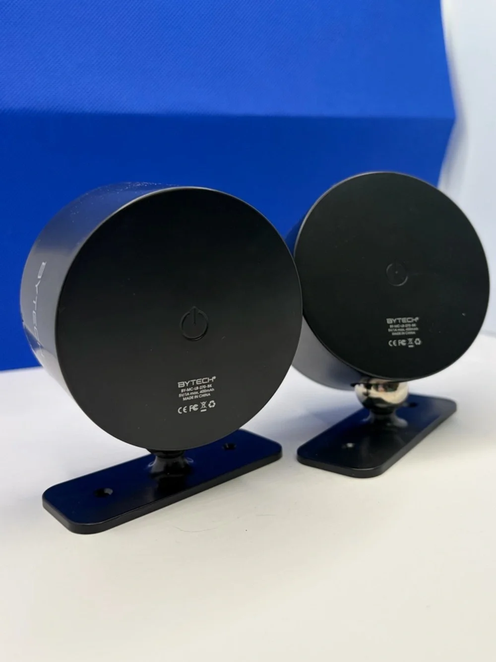 Pair of Small USB Chargeable Round Black LED Accent Lights